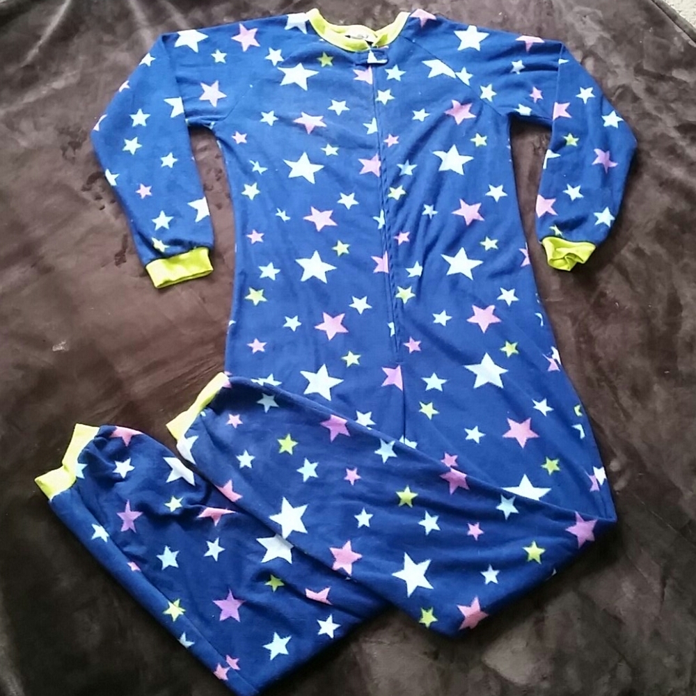 One Piece Zip Up Star Pajamas